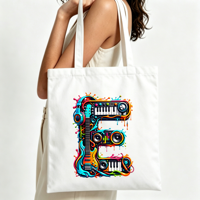 Musical Instrument Shop - Women's music instrument graphic canvas tote