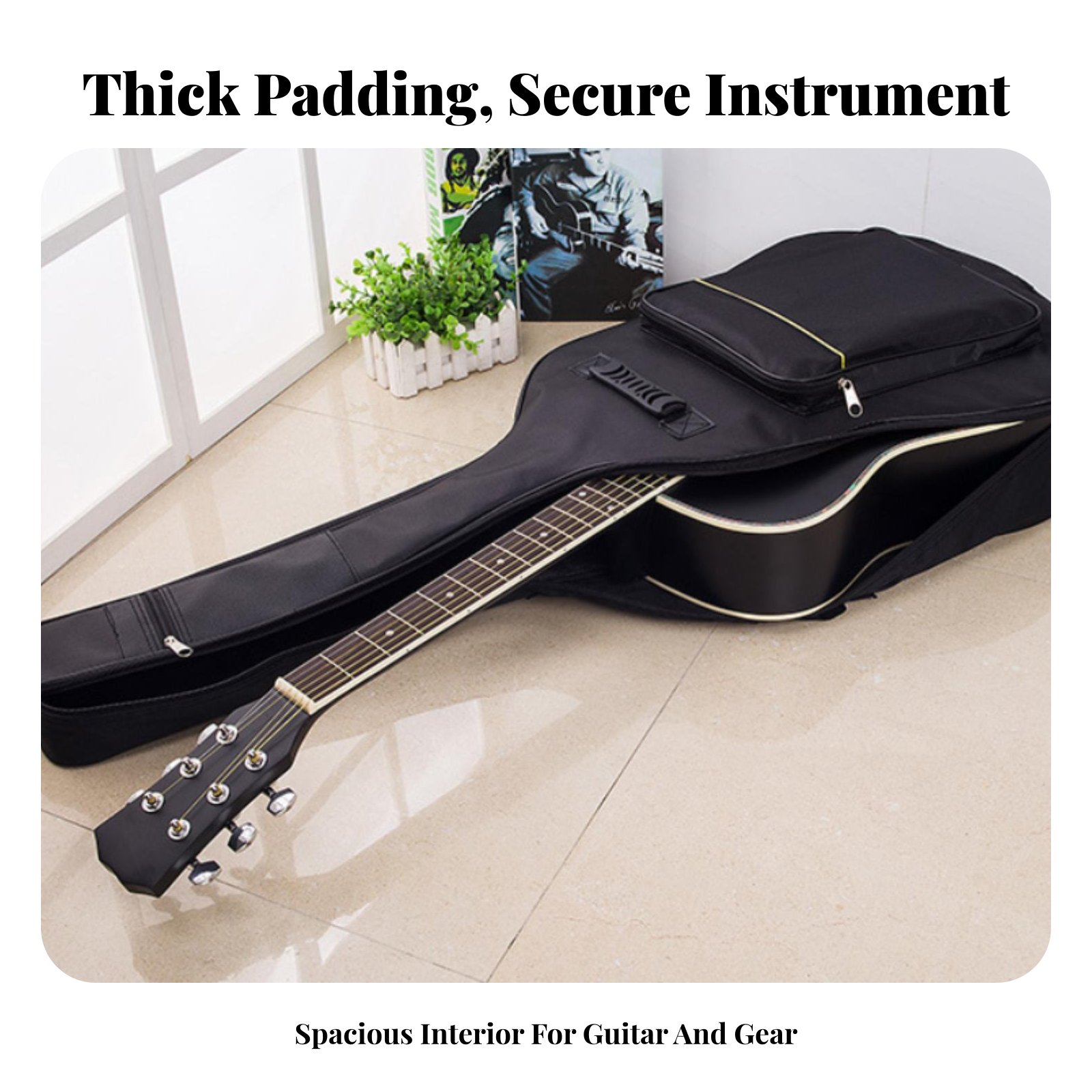 41 Inch Acoustic Guitar Bag Th - Musical Instrument Long のレビューと価格