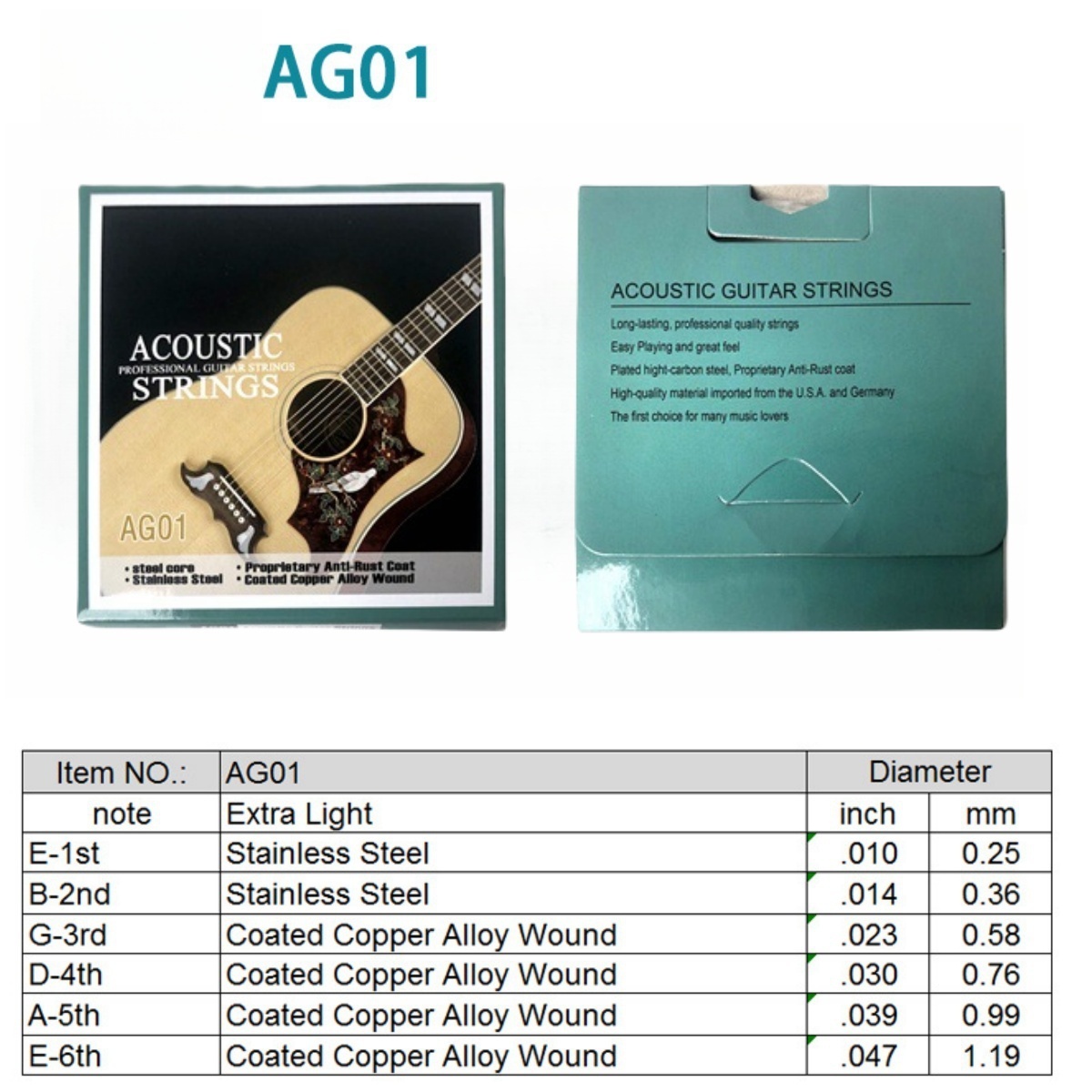 Miwayer 1 Set/6 String Acousti - Musical Instrument Strings のレビューと価格