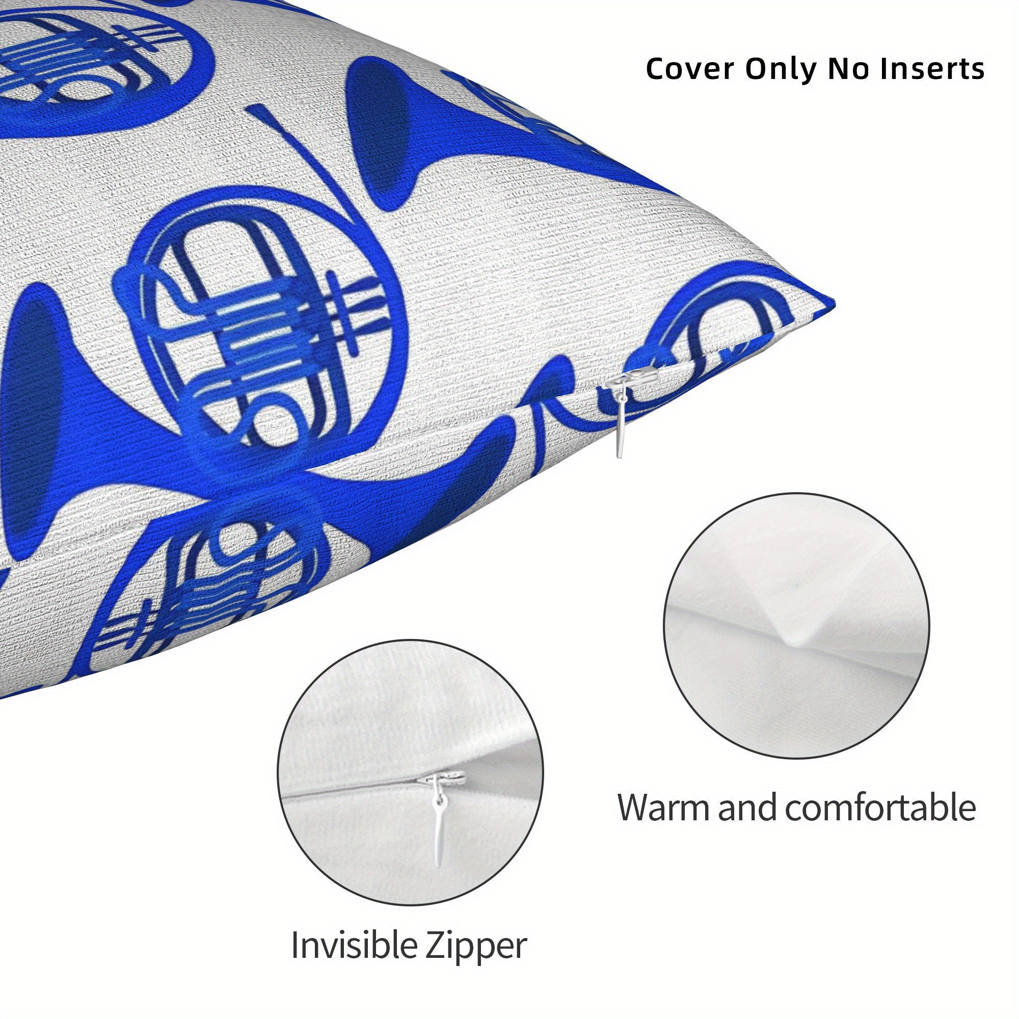 1pc Blue French Horn Pillow Co - Musical Instrument French のレビューと価格