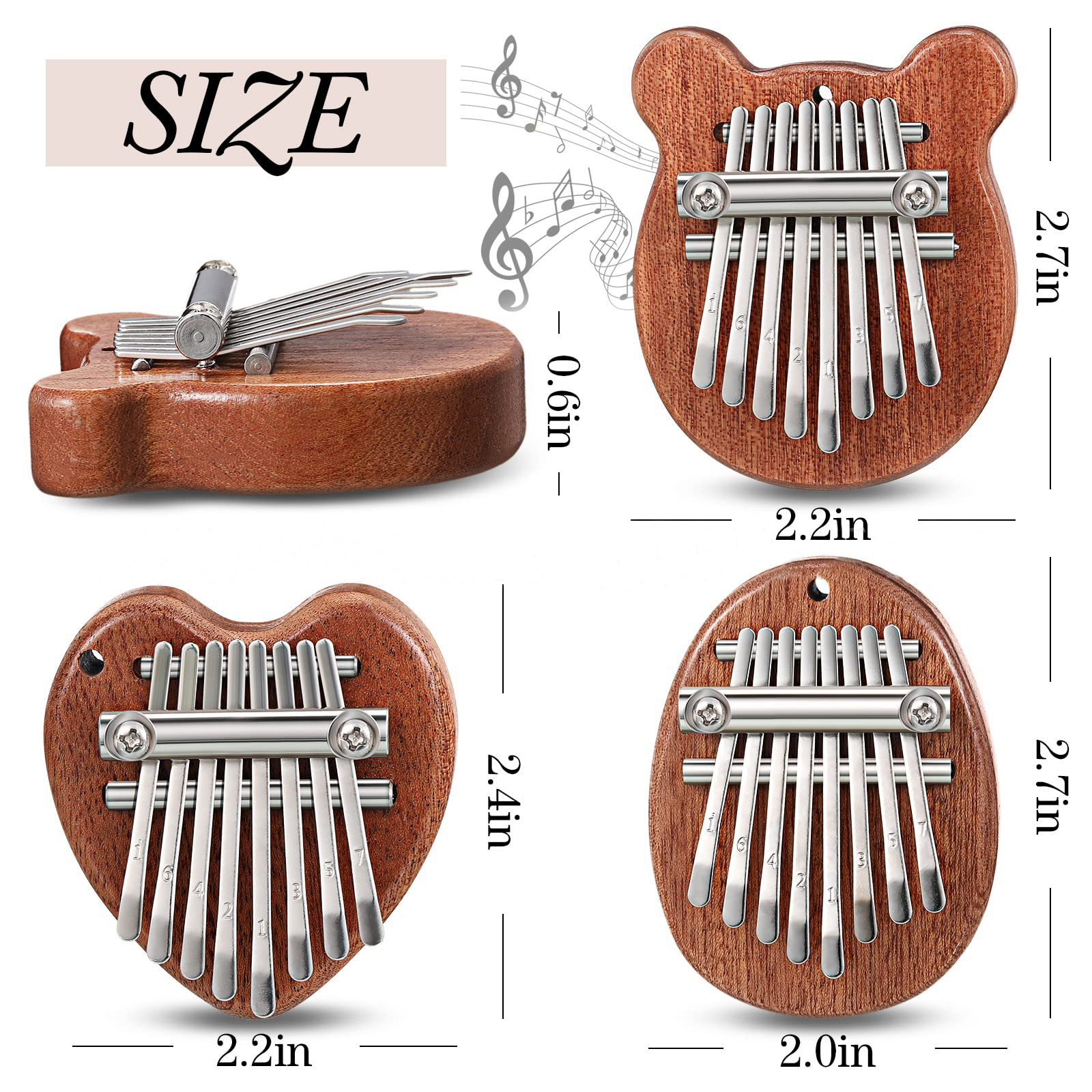 8 Keys Mini Kalimba Wooden Thu - A Musical Instrument With Keys のレビューと価格