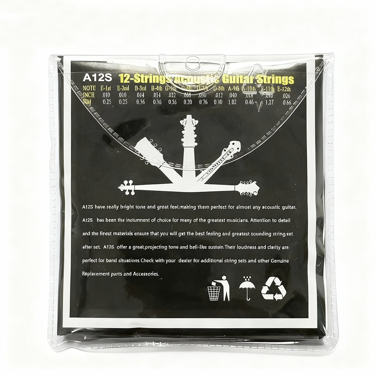 12-strings Folk Acoustic Guita - Musical Instrument Strings のレビューと価格