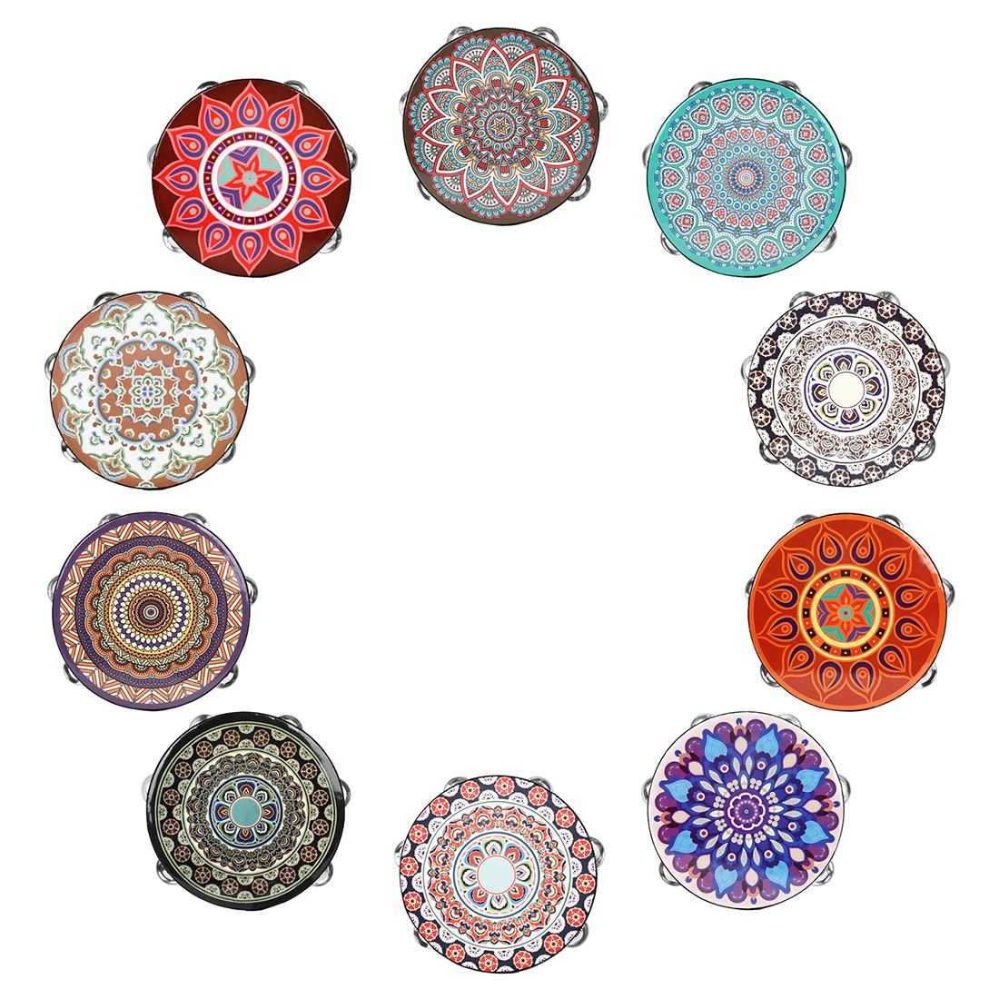 IRIN 8 Inch Tambourine Handbel - Tambourine Hand Drum のレビューと価格