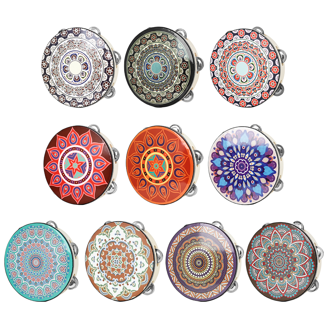 IRIN 8 Inch Tambourine Handbel - Tambourine Hand Drum のレビューと価格