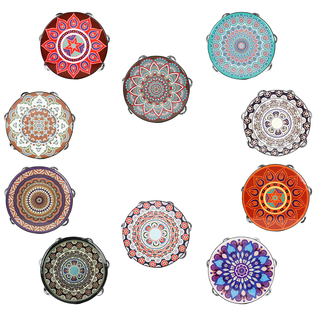 IRIN 8 Inch Tambourine Handbel - Tambourine Hand Drum のレビューと価格