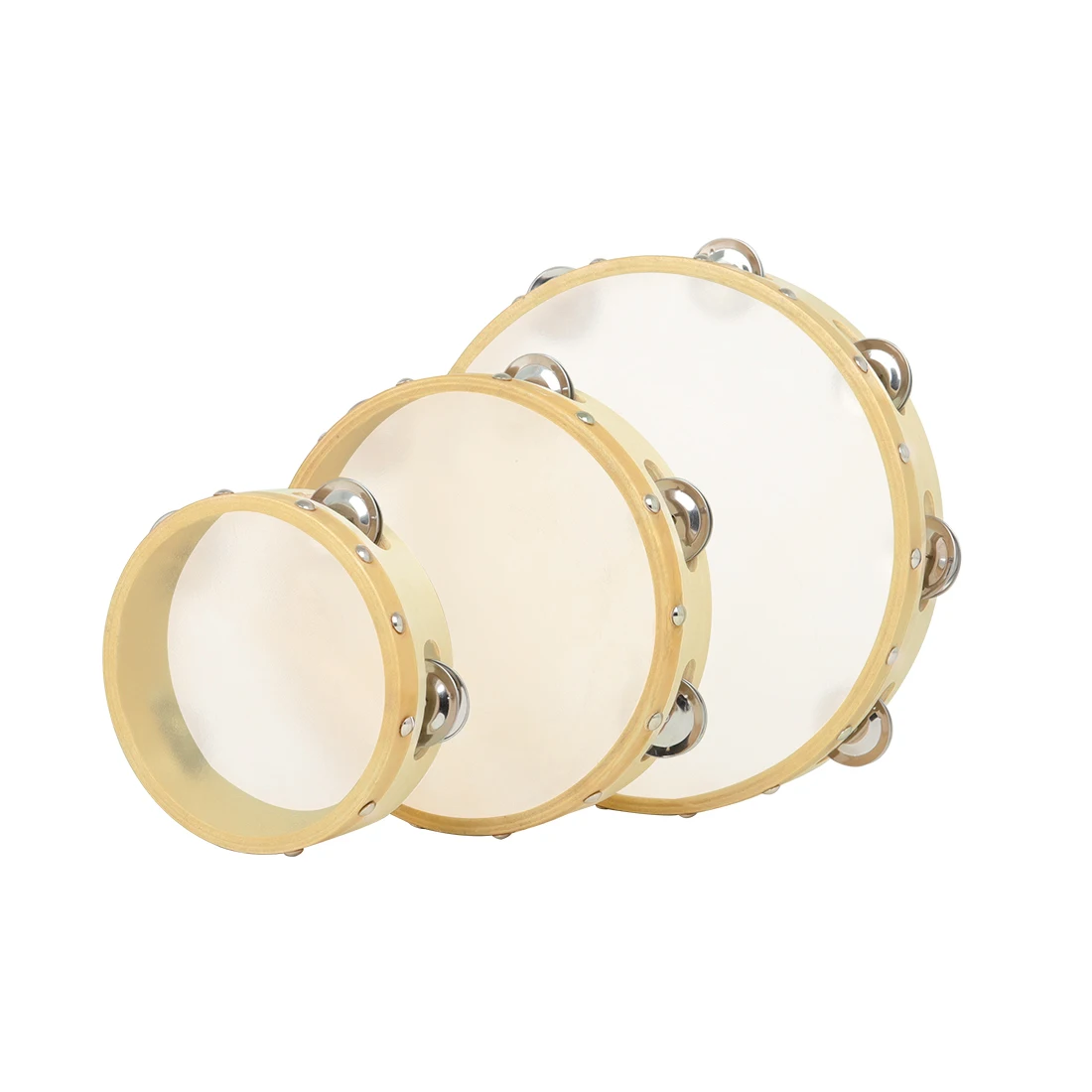 3Pcs/Set 6/8/10 Inches Cowhide - Tambourine Hand Drum のレビューと価格