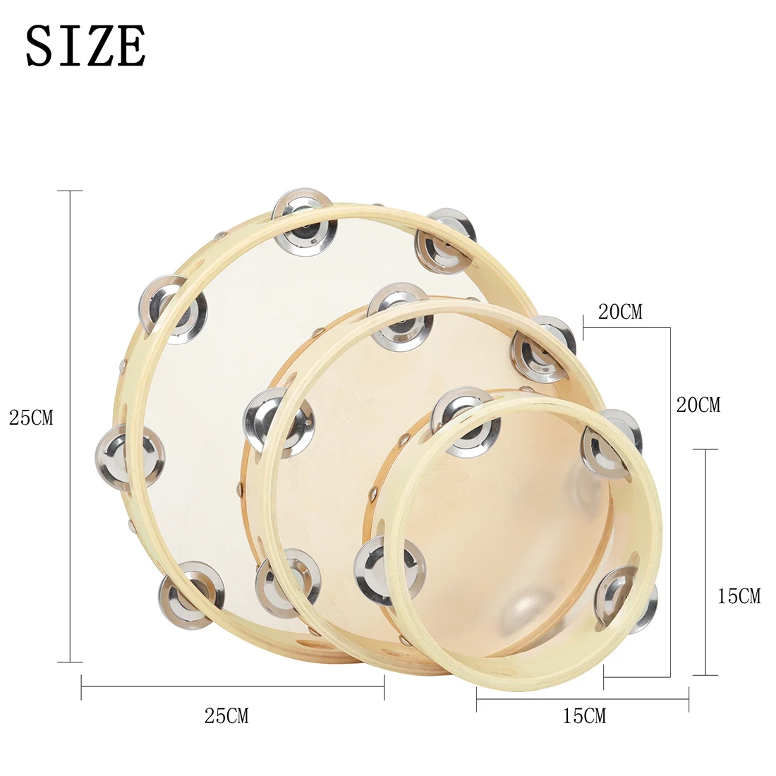 3Pcs/Set 6/8/10 Inches Cowhide - Tambourine Hand Drum のレビューと価格