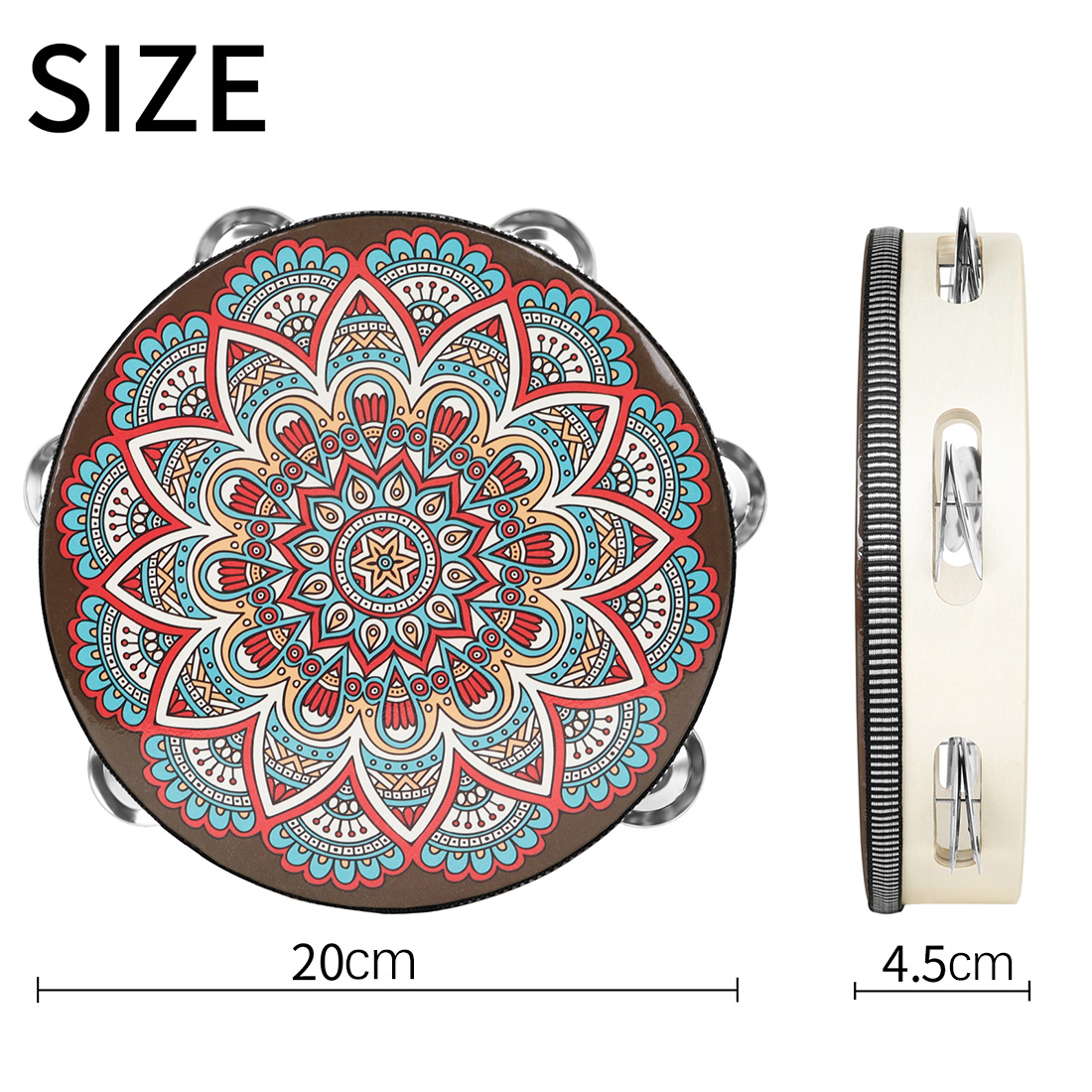 IRIN 8Inch Single Row Ancient  - Tambourine Hand Drum のレビューと価格