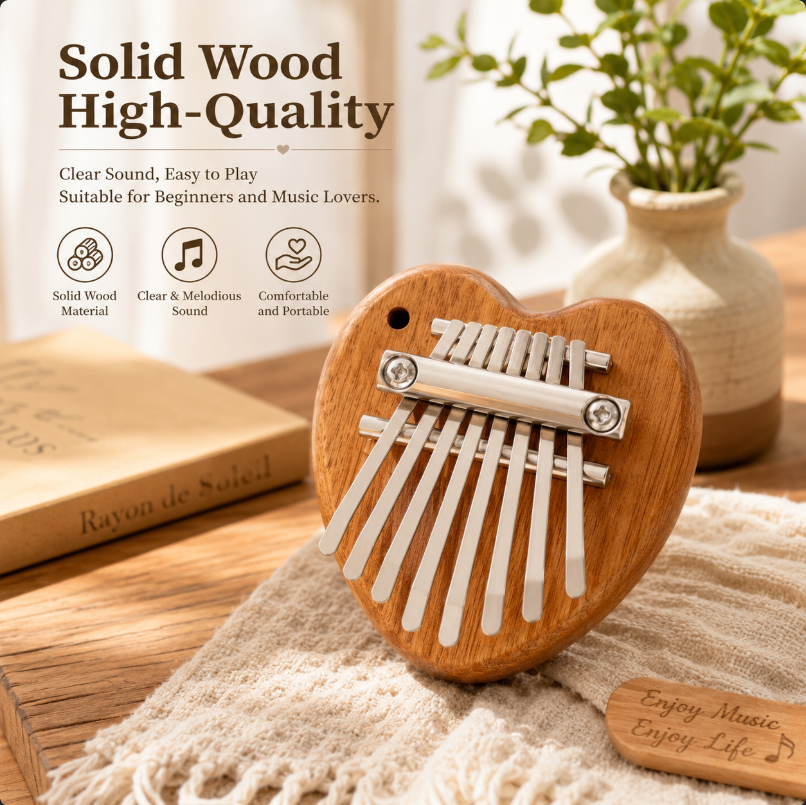 8 Keys Mini Kalimba Wooden Thu - A Musical Instrument With Keys のレビューと価格