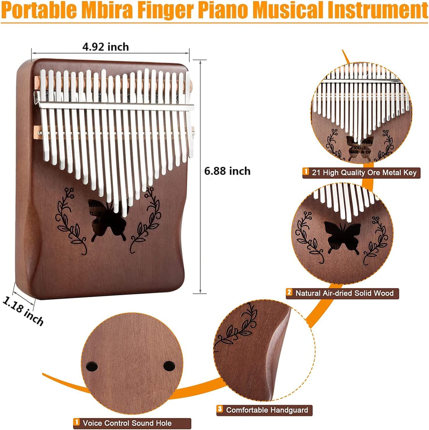 Kalimba 21 Keys Thumb Piano, N - A Musical Instrument With Keys のレビューと価格